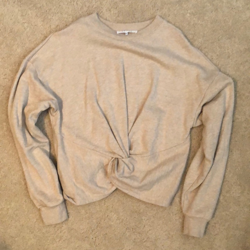 Frame Cropped Knotted Sweatshirt